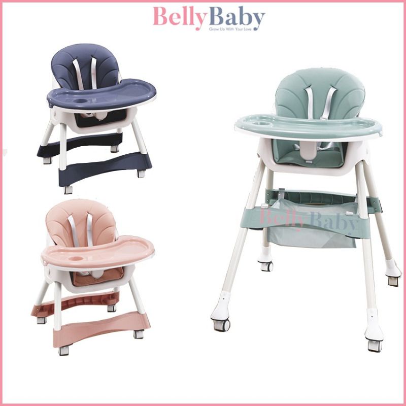 Ghế Ăn Dặm BellyBaby Full Đệm, Chân, Đai An Toàn Bảo Hành 12T