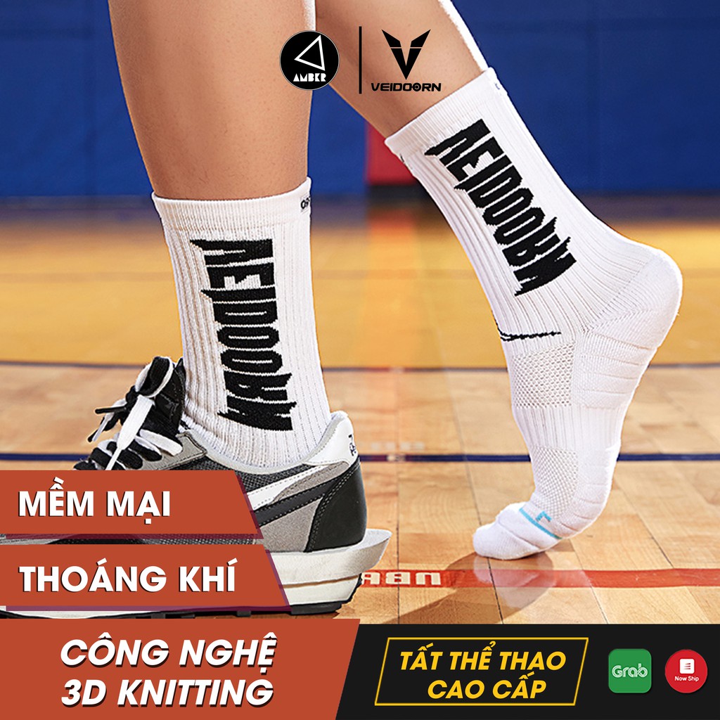 Tất Bóng Rổ Cao Cổ Nam Nữ Veidoorn Có Đệm Chuyên Dụng VT004 - AMBERVIETNAM