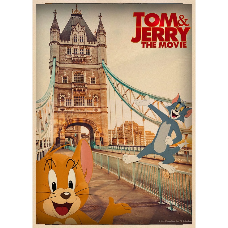 Sticker tom Và jerry Dán Tường Trang Trí Phong Cách Cổ Điển