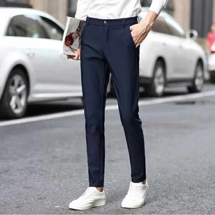 Quần âu nam đẹp vải hàn quốc co giãn, quần tây đen xám mặc công sở cao cấp | BigBuy360 - bigbuy360.vn