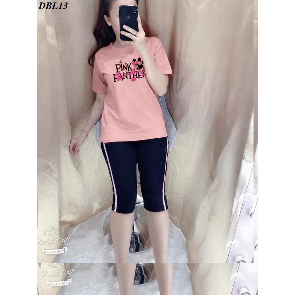 [Mã WAMSJULY giảm 20% đơn 150k] [ HOT] ĐỒ BỘ MẶC NHÀ CAO CẤP QUẦN LỬNG 1 SỌC ÁO IN HÌNH BÁO HỒNG - DBL13 | BigBuy360 - bigbuy360.vn