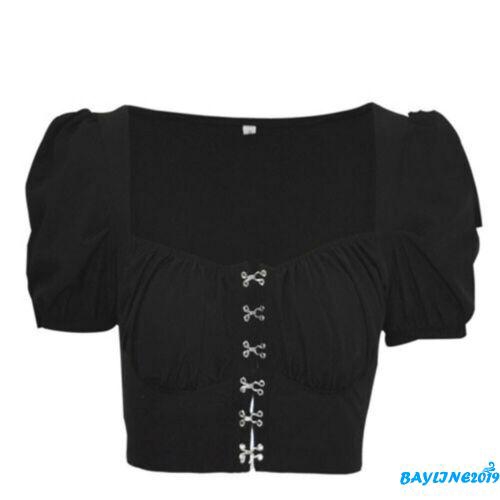 Áo thun lửng ngắn tay nhún bèo quyến rũ dành cho nữ