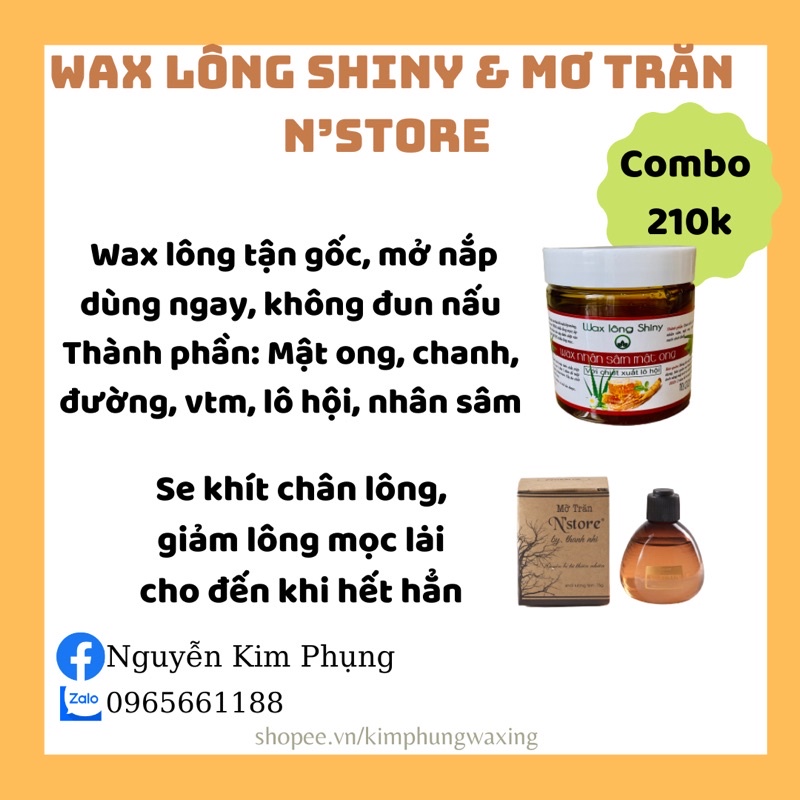 Sáp wax lạnh mật ong nhân sâm lô hội, triệt lông vĩnh viễn, lông tay, lông chân, lông nách