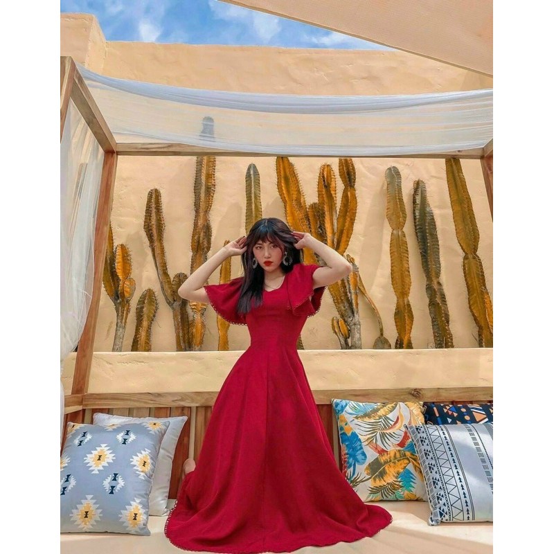 ĐẦM MAXI TAY BÈO