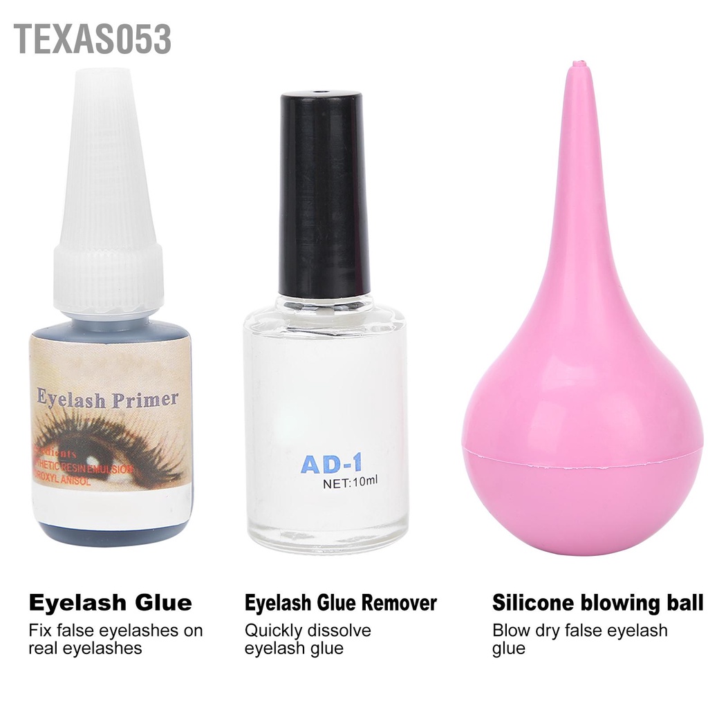 Texas053 Bộ dụng cụ thực hành mở rộng lông mi nối giả di động nhíp tẩy keo dán