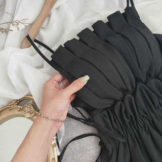 ĐẦM  ĐEN 2S XẾP LY NGỰC BÈO ĐAN EO�