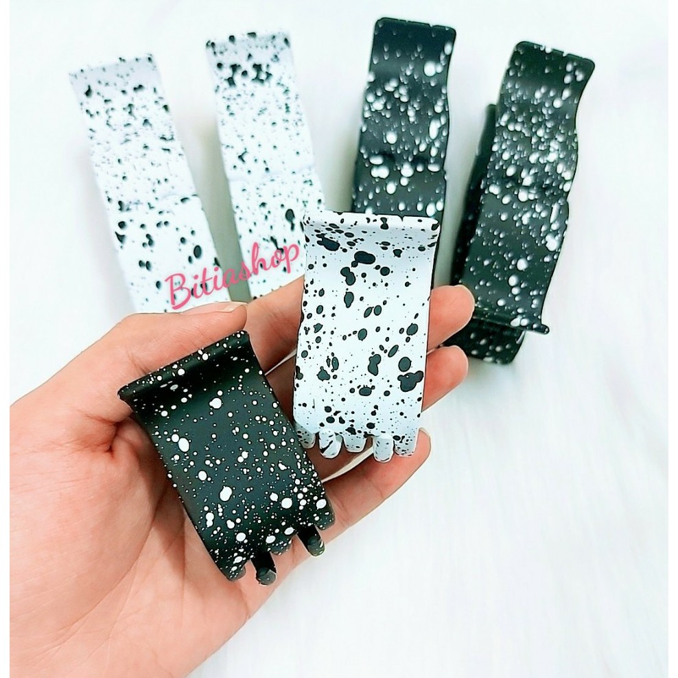 1 KẸP TÓC CÀNG CUA 3 RĂNG 5 RĂNG MÀU BÒ SỮA NHÁM BÓNG