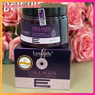 Kem hấp ủ, xả tóc collagen LUSSTALY COLLAGEN VITAMIN E Collagen Keratin  siêu phục hồi tóc hũ 500ml