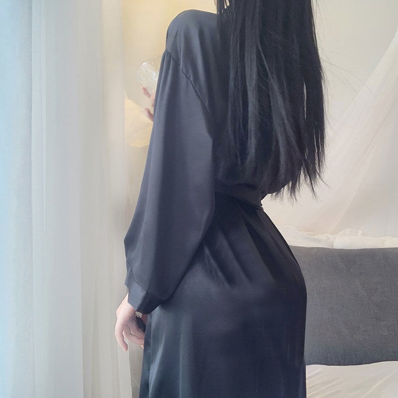 Đầm Ngủ Lụa Tay Dài Nhiều Màu Quyến Rũ Cho Nữ