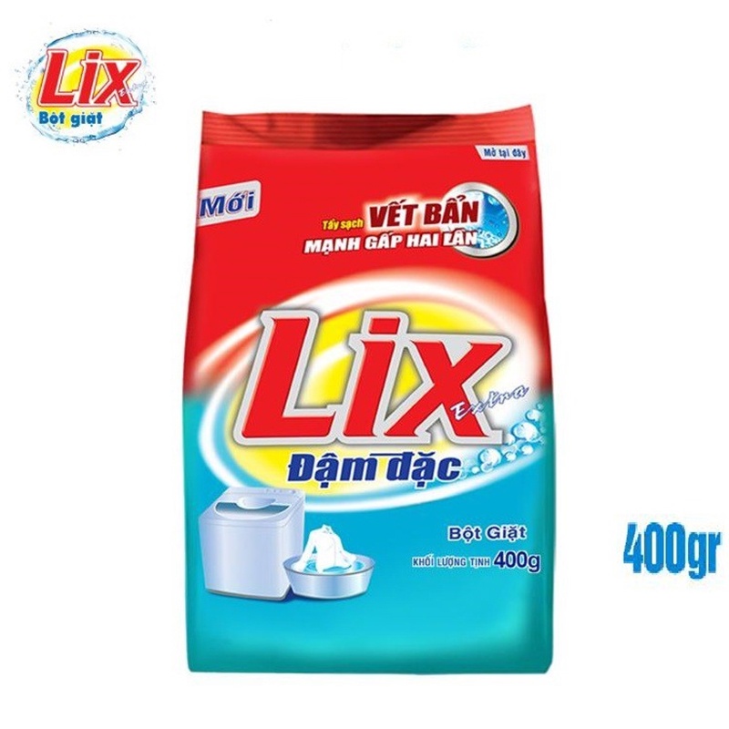 Bột Giặt LIX Extra Đậm Đặc 400G - Tẩy Sạch Vết Bẩn Mạnh Gấp 2 Lần