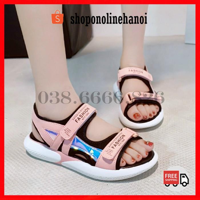 xả hàng Giày sandal I Dép quai hậu đi học phong cách trẻ trung gót phối phản quang đế cực êm đi siêu bền