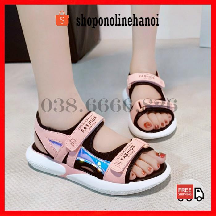 Giày sandal I Dép quai hậu đi học phong cách trẻ trung gót phối phản quang  đế cực êm đi siêu bền