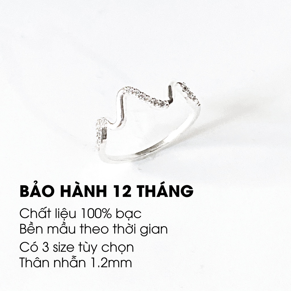 Nhẫn bạc nữ ATJ9029 kiểu dáng sóng lượn Melody waves ANTA Jewelry