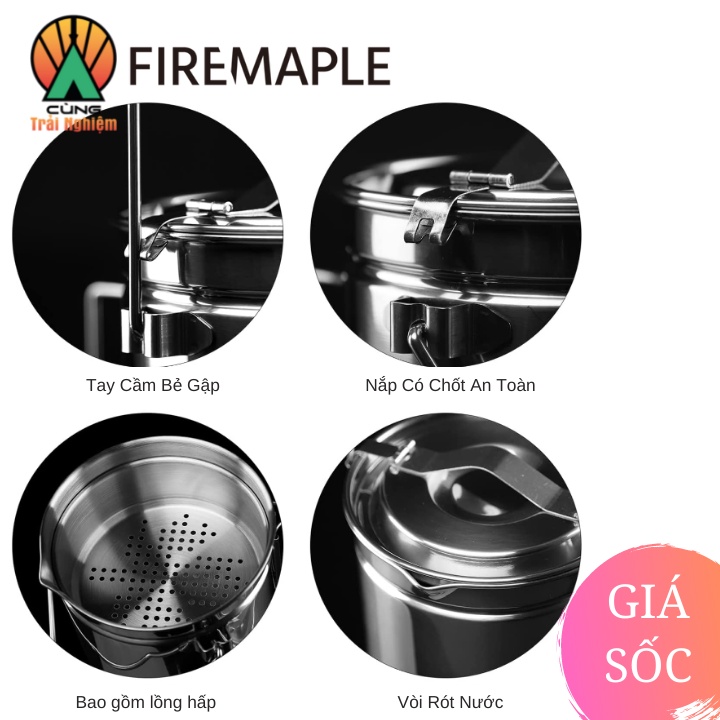 Nồi Treo 1.2L Thép Không Gỉ Antarcti Chuyên Dụng Cho Nấu Ăn Ngoài Trời  Fire Maple  FMC-ANTARC-POT-1200