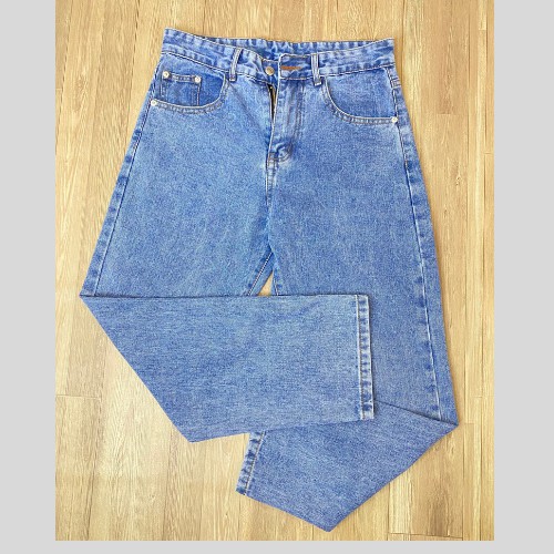 [Tự Chụp] Quần jean vải loại sịn ống suông ống rộng, mềm mại, chuẩn form màu xanh C15 | BigBuy360 - bigbuy360.vn