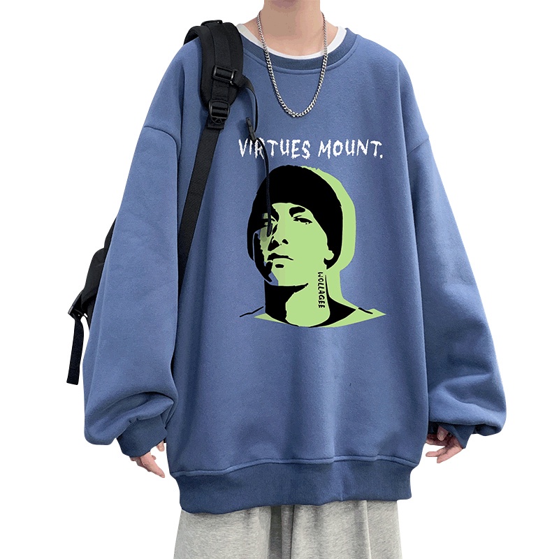 Áo sweater cặp đôi IFNICEFUTURE tay dài cổ tròn dáng rộng thoải mái linh hoạt phong cách Hồng Kông