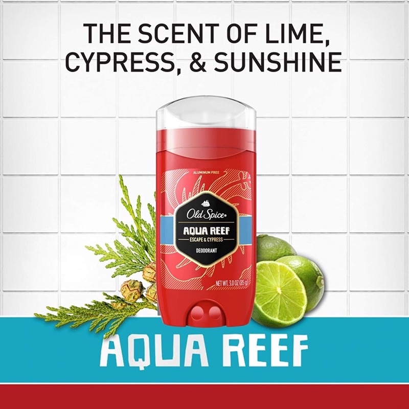 Lăn Sáp khử mùi nam Old Spice Aqua Reef Escape & Cypress 85g  Made in USA