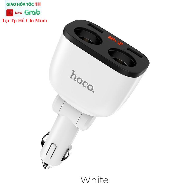 Bộ Chia Tẩu Sạc Hoco Z28 Kèm 2 Cổng Usb Màn Hình Led Hiển Thị Dòng Điện