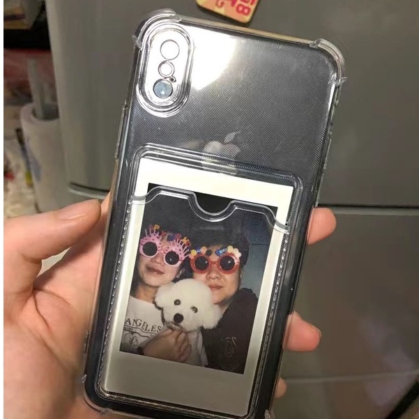 Ốp Điện Thoại Mềm Trong Suốt Đơn Giản Có Ngăn Đựng Thẻ Cho Apple Iphone 14 13 12promax 11 X xr Xsmax 78Plus