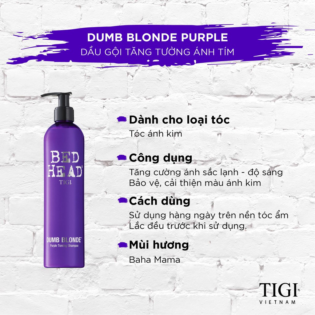 Dầu gội tím cho tóc bạch kim Tigi Bed Head Dumb Blonde Purple Toning  Shampoo 400ml - Dầu Gội | ALamDep.com