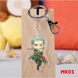 Móc Khóa One Piece Hình Roronoa Zoro Chibi Siêu Dễ Thương Làm Bằng Chất Liệu Nhựa PVC Bền Đẹp Nét