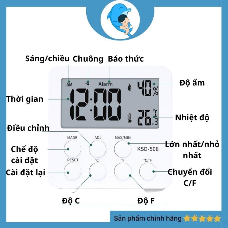 Nhiệt Ẩm Kế Phòng Ngủ Cho Bé Đo Nhiệt Độ Và Áp Suất Phòng Tự Động Và Chính Xác 1 Đổi 1