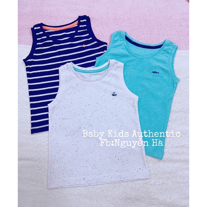 Set 3 áo ba lỗ cotton thun Matalan Auth bé trai 9-12m 12-18m 18-24m 2-3y 3-4y