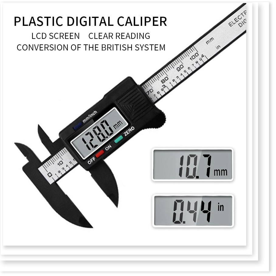 Thước cặp kỹ thuật số điện tử 150mm Thước cặp sợi carbon Quay số Vernier Thước cặp Thước đo Micrometer Công cụ đo lường