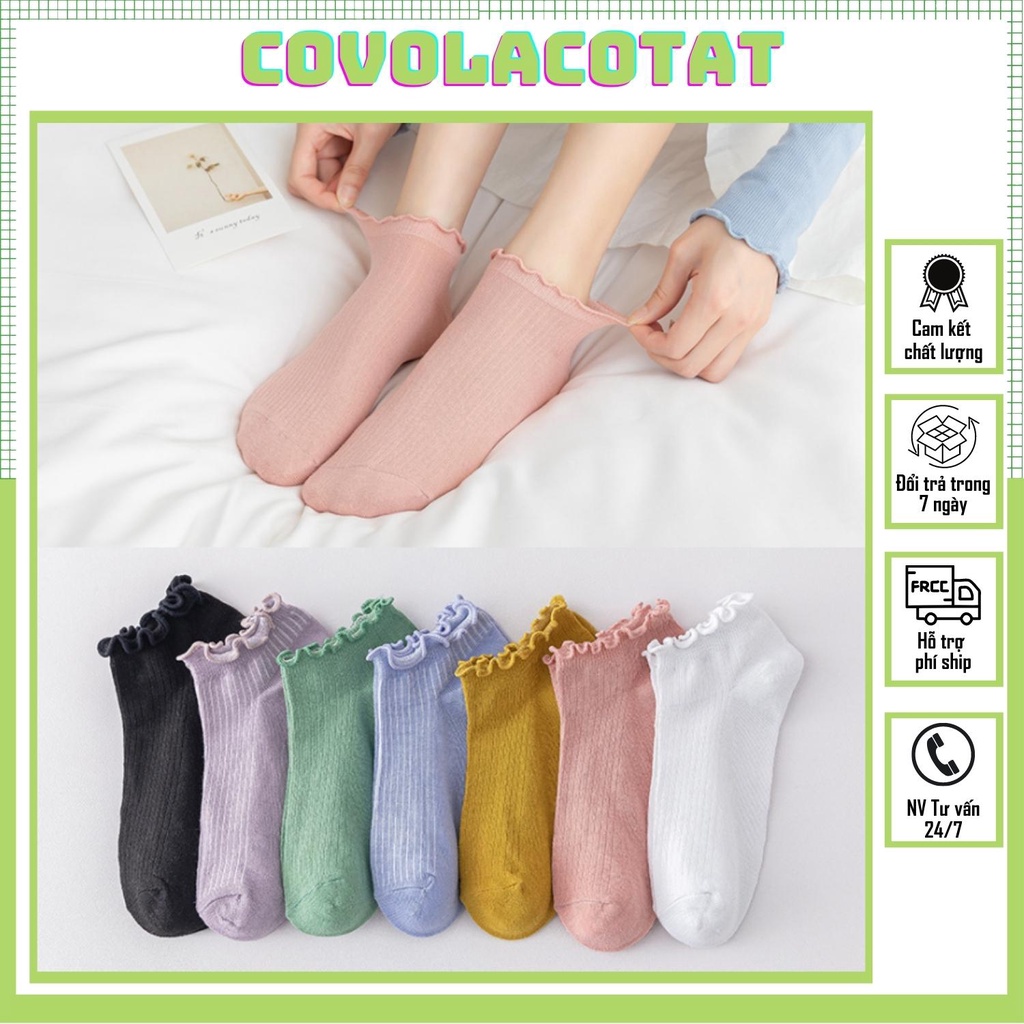 Tất Bèo nữ Ngắn Cổ -vớ cổ thấp nhiều màu phong cách hàn quốc vitage Covolacotat