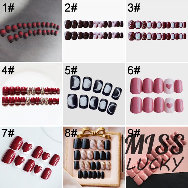 Set 24 Móng Tay Giả Kiểu Dáng Đơn Giản Thời Trang Dành Cho Nữ