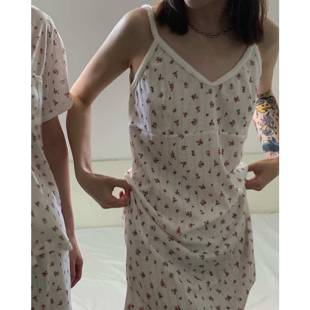 Đầm Ngủ Không Tay In Hoa Thời Trang Mùa Hè Hàn Quốc Cho Nữ | BigBuy360 - bigbuy360.vn