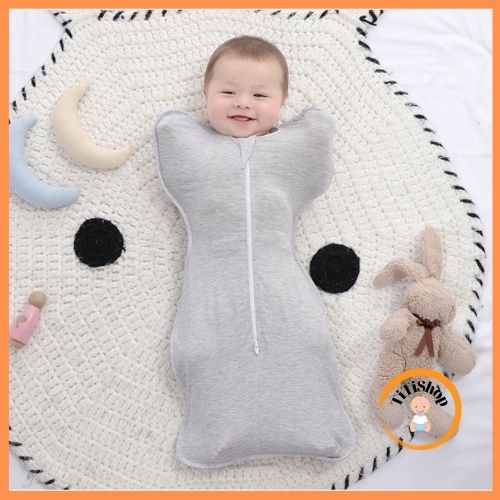 Nhộng chũn cho bé sơ sinh chất vải thun Cao Cấp có khóa kéo 2 chiều, quấn chũn sợi tre giúp bé ngủ ngon giấc