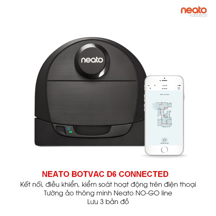 Robot hút bụi Neato D6 Connected - Hàng chính hãng Bảo hành 24 tháng 1 đổi 1