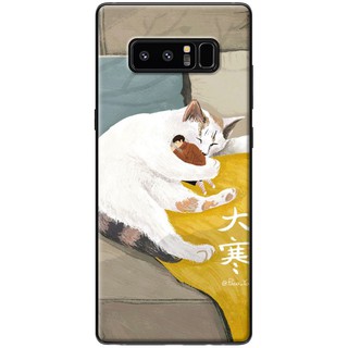 Ốp lưng Samsung Note 4, Note 5, Note 8, Note 9 Mèo trắng ôm ngủ