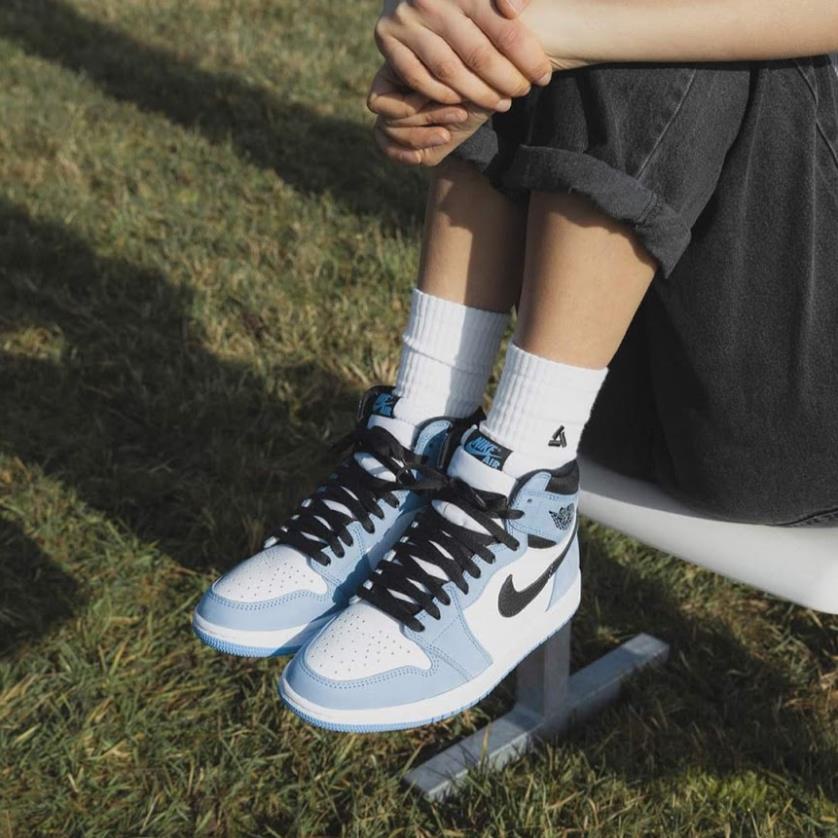 Giày air Jordan 1 University Blue, Giày sneaker JD1 cổ cao xanh dương nam nữ hot hit 2021