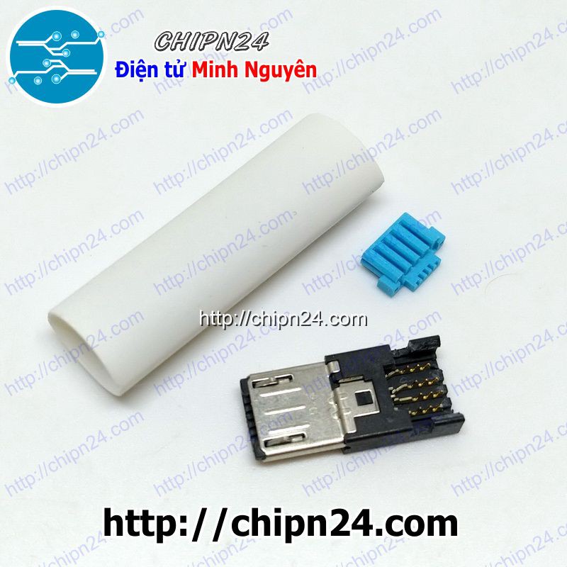 [4 CÁI] Đầu+Vỏ nhựa Micro USB V2