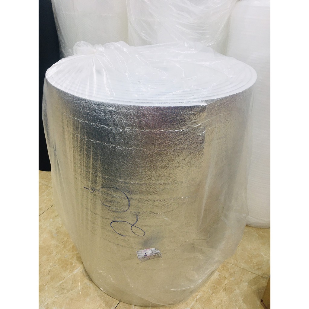 Cuộn Xốp PE OPP Tráng Bạc Dày 20mm x 1m Cách Nhiệt Bảo Ôn, Cách Âm, Lót Sàn Gỗ, Chống Nóng