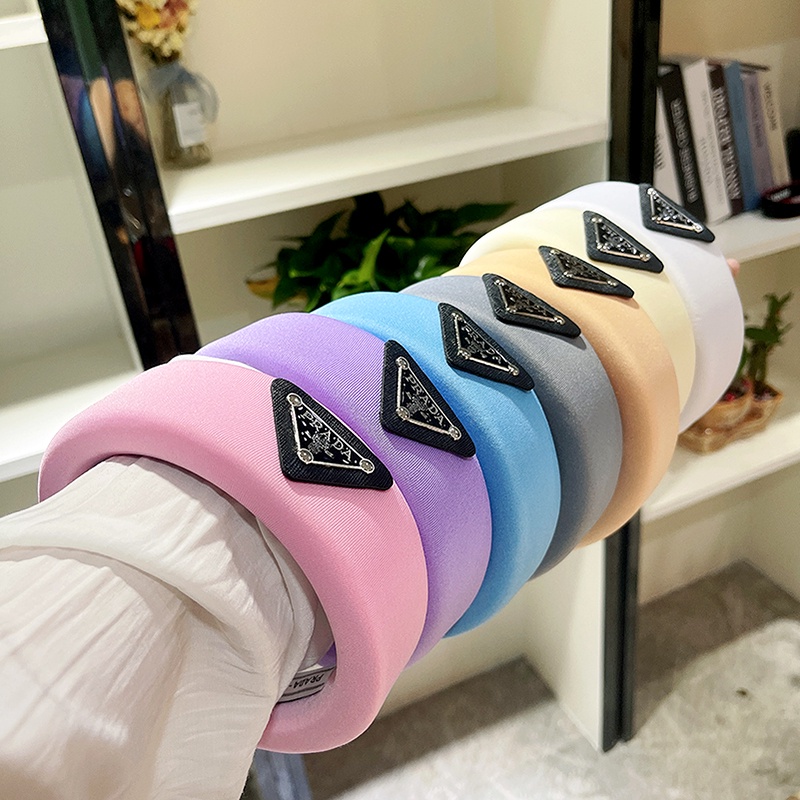Băng Đô Cài Tóc Bản Rộng Nhiều Màu Sắc Thời Trang Phong Cách Vintage Prada thương hiệu