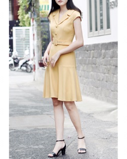 Đầm C-K cổ Vest
