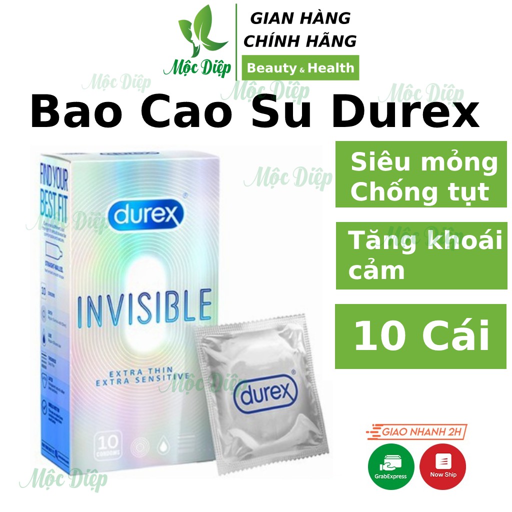 Bao Cao Su Durex siêu mỏng ❤️CHÍNH HÃNG👍 Bao Cao Su Durex Invisible ❤️ siêu mỏng an toàn