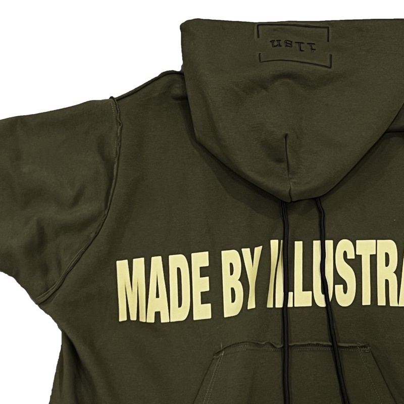 Upside Down Hoodie - Olive/ madeby.illustration áo hoodie nỉ bông