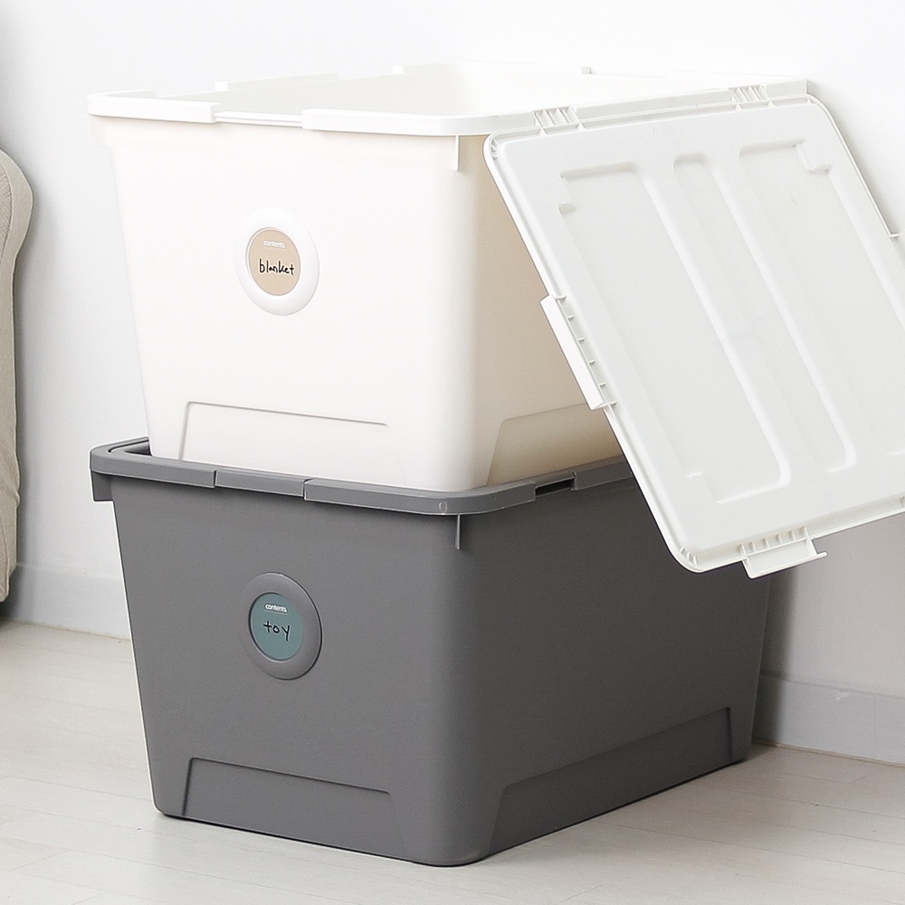 Thùng Nhựa Đựng Đồ Đa Năng, Combo 2 Thùng Đựng Đồ Size To Có Nắp Dung Tích 120L 2 Màu Phong Cách Hàn Quốc Ollyhome ST29