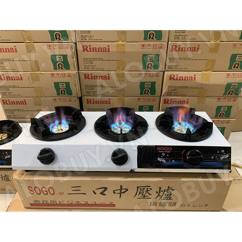 Bếp khè gas 3 lò bán công nghiệp SOGO GT-208S3