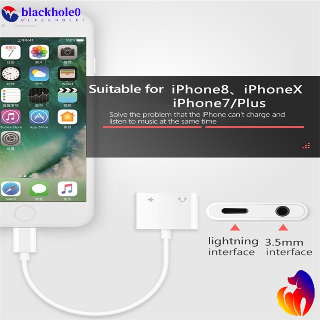 Đầu Chia Cổng Sạc Tai Nghe 3.5mm 2 Trong 1 Tiện Dụng