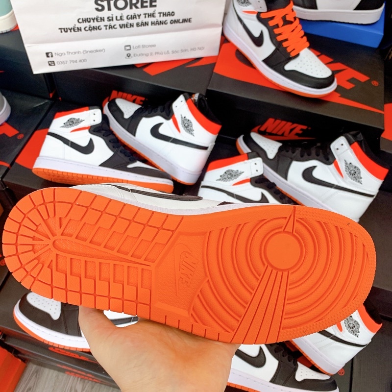 [ẢNH THẬT] Giày thể thao Air Jordan 1 Retro High Electro Orange xám cam cổ cao mẫu mới, siêu đẹp dành cho nam nữ