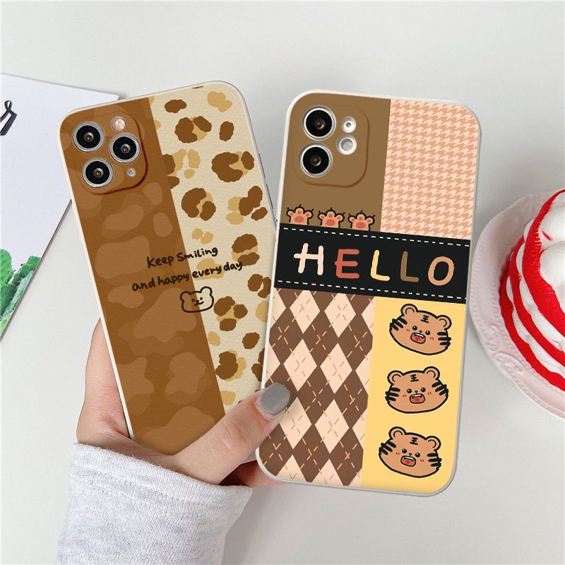 CASE iphone Caro Sọc Nâu 7plus/8/8plus/x/xr/xs/11/12/13/pro/max/plus/promax/6/6splus/7 ốp iphone vuông bảo vệ cam