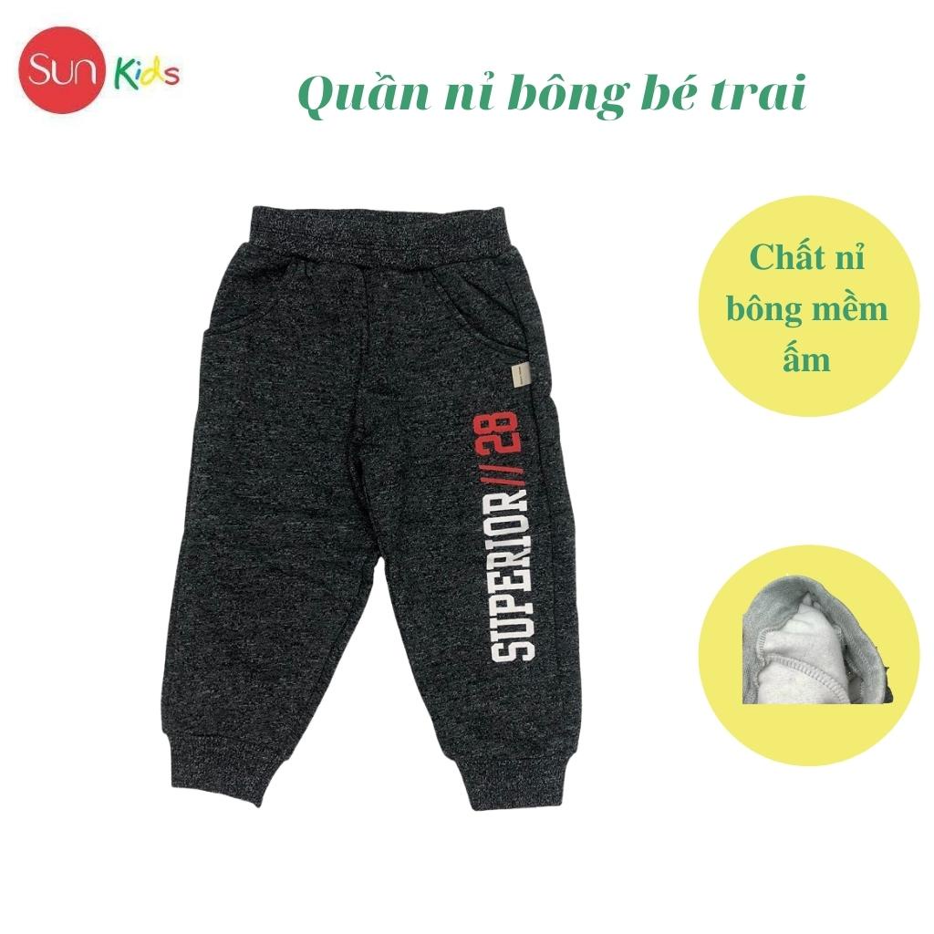 Quần dài bé trai, quần nỉ bông cho bé chất dày ấm, nhiều mẫu, size 1-8T- SUNKIDS