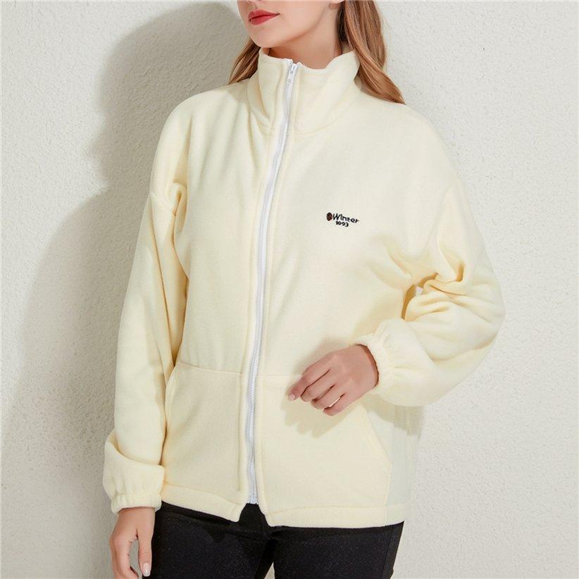 Long Sleeve Women's Zip-up Jacket Sweatshirt Spring Comfortable With Pockets