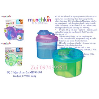 Bộ 2 hộp chia sữa Munchkin Mỹ