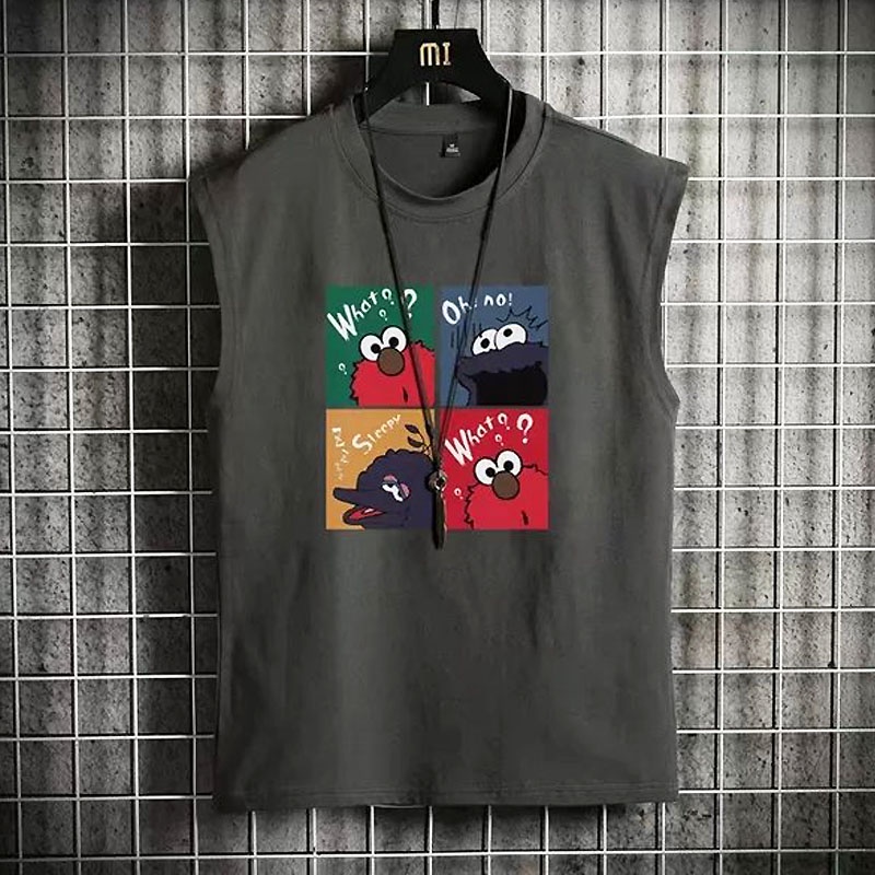 Áo Thun Ba Lỗ In Họa Tiết Hoạt Hình Graffiti Nhiều Màu Thời Trang Cho Nam Và Nữ